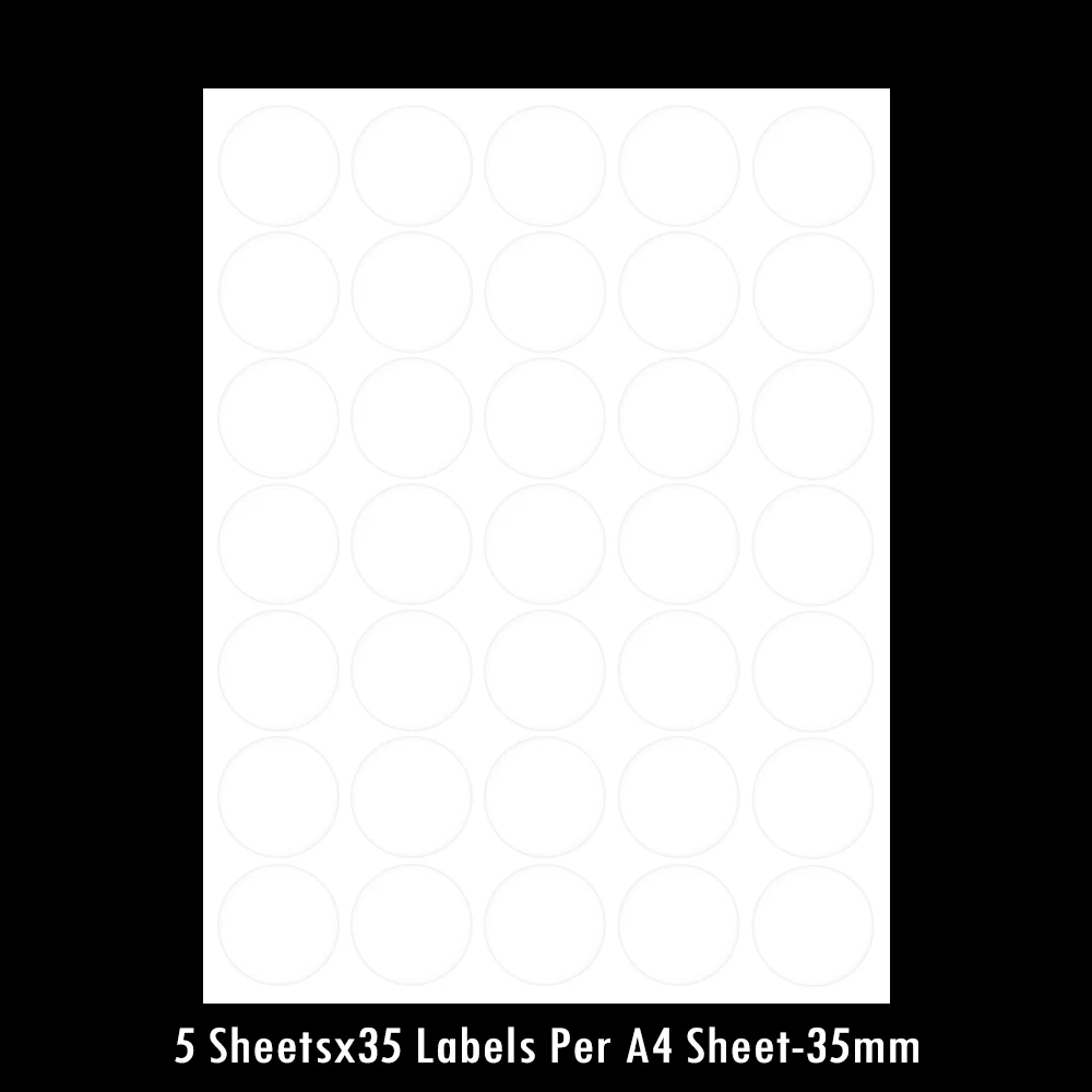 35 Labels Per Sheet 5 листов круговой A4 лазерный или струйный принтер этикетки круг посылка этикетка круглая самоклеящаяся белая бирка канцелярские товары - Цвет: 35 Labels Per Sheet
