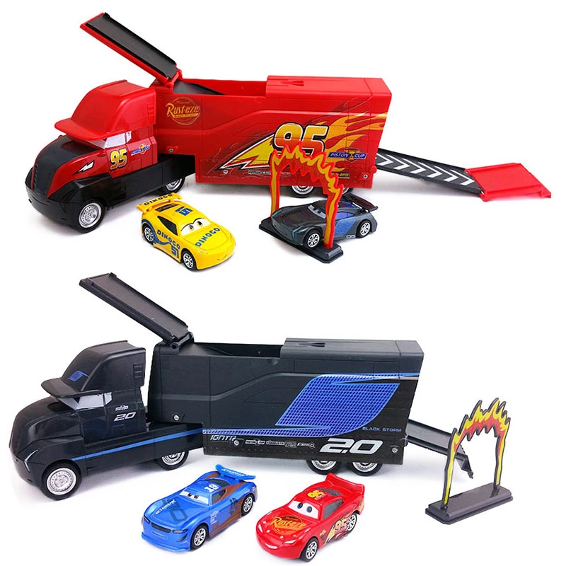 

Disney Pixar 3 Lightning McQueen Jackson Storm Parade Matmark Truck Uncle Gift Box Free Metal Casting 1 + 2 Model Children's Toy