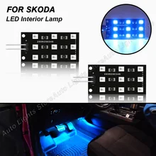 2Pcs For SKODA Kodiaq Karoq VW Arteon SEAT Ateca Leon Ibiza Toledo Audi A4 A3 A8 LED Interior Lamp Footwell Lamps Indoor Lights