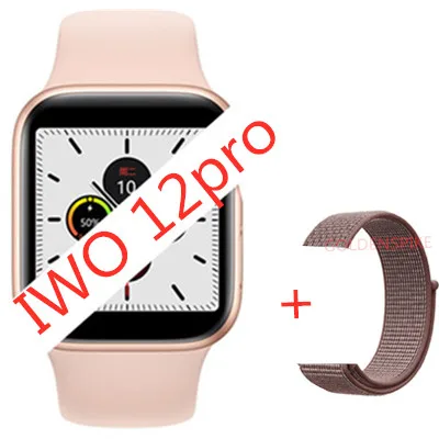 add Nylon strap IWO 12 часы серии 5 1:1 Bluetooth Смарт часы 40 мм 44 мм для apple iPhone 11 pro IOS Android телефон smartwatch человек PK IWO 11/10 - Цвет: add Nylon strap