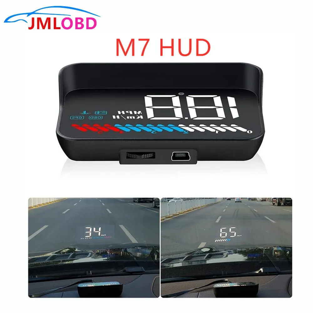 Новейший M7 2 в 1 Автомобильный Hud Obd бортовой компьютер Gps дисплей для всех транспортных средств M 7 Спидометр лобовое стекло проектор