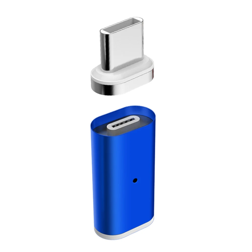 Магнитный адаптер для быстрой зарядки 3A с разъемом usb type C для Micro usb type-C для Xiaomi для huawei для samsung Сильный магнитный - Цвет: 03 blue