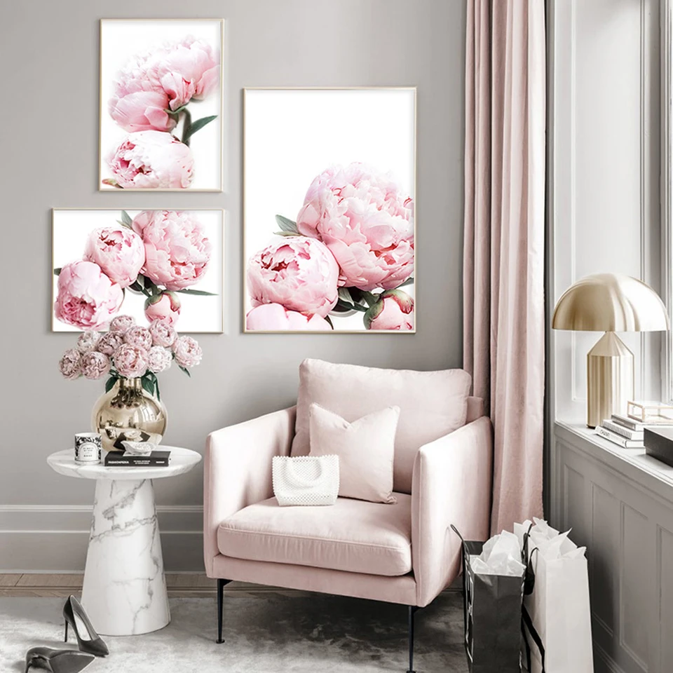 5D Diamond Painting Pink Peony Blossom Full Square round Rhinestone Pictures Embroidery Sale Diamond Mosaic Home Decor Gif