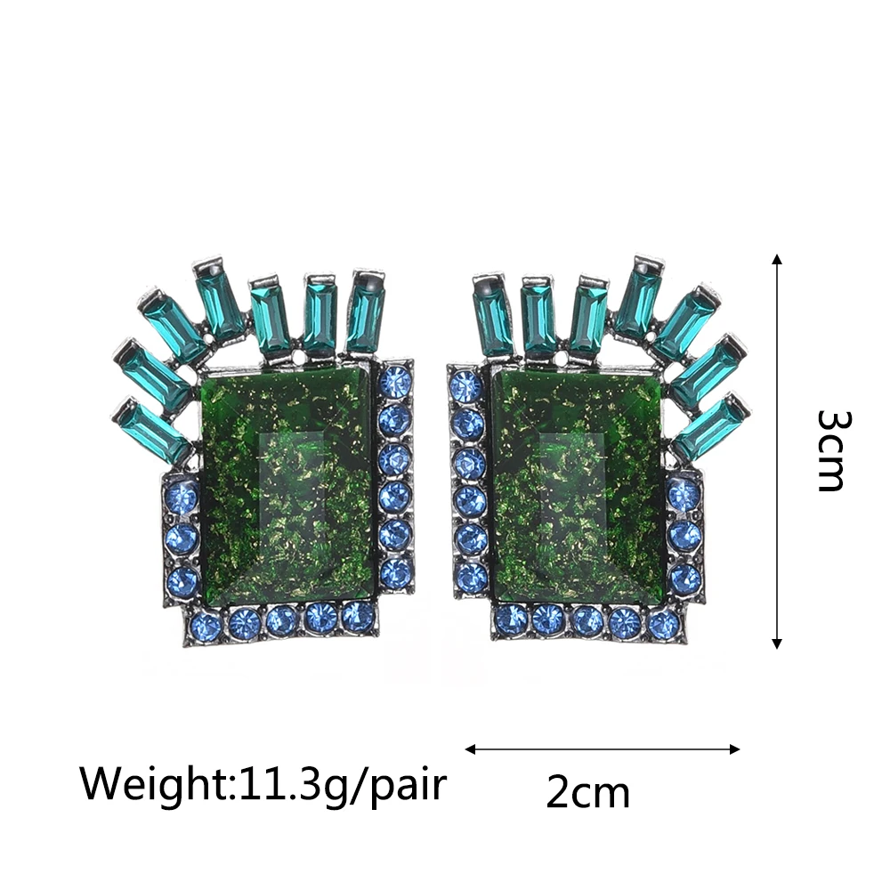 Ztech New Green Series Set Earrings Designer Jewelry Crystal Tassel Za Accessories Handmake Statement Bijoux Pendientes Brincos