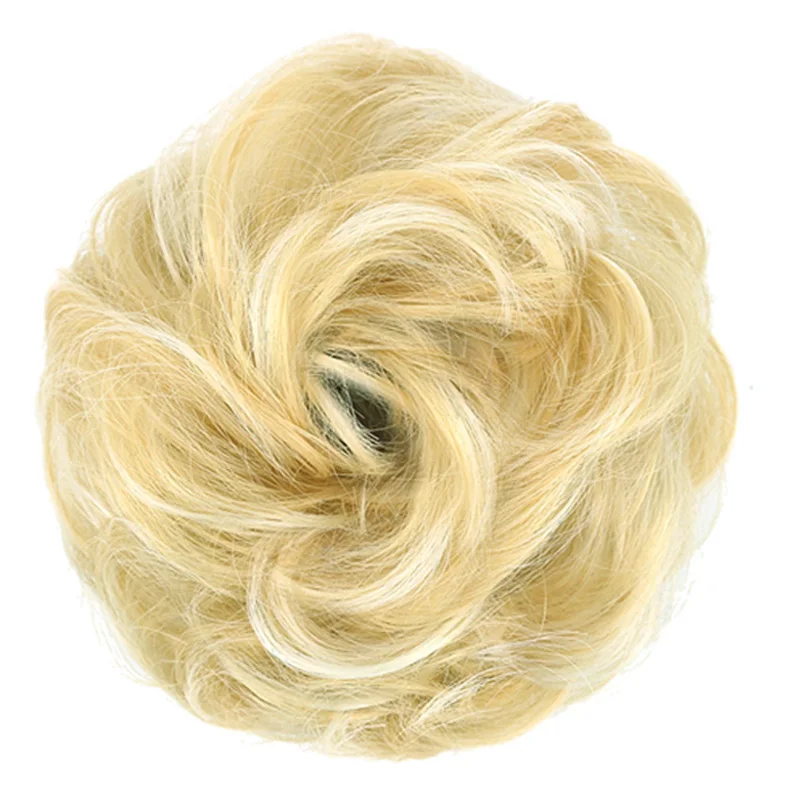 Грязный пучок пончик-шиньон резинка для волос пучок эластичная лента волнистые синтетические волосы для наращивания натуральный кудрявый пучок - Цвет: 86H613