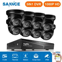 SANNCE 8CH 1080P видео система безопасности 5в1 1080N DVR с 4X8X1080 P Открытый всепогодный CCTV дома видео камеры наблюдения