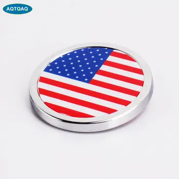 

1 Pcs Car Styling America Flag 3D Metal Sticker Mini Round Emblem For Chevrolet Peugeot Jeep Volvo