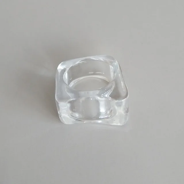 New Vintage Transparent Colorful Acrylic Resin Ring Set Korea Fashion Geometric Aesthetic Jewelry Ring For Women 2021 Trend Punk 21