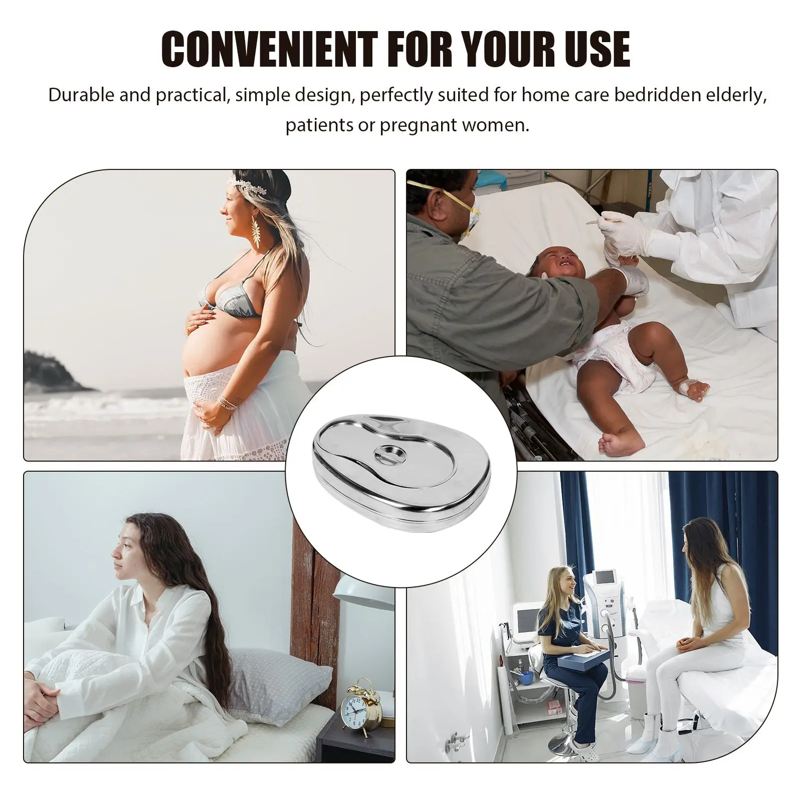 1pc Practical Bedpan Urinal Bedridden Patients Bedpan Pregnant Urinal Lid Stool Pan With Cover Bedridden Toilet Pan With Cover 6