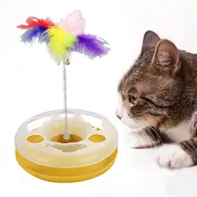 Игрушка для кошек, сделай сам, поворотный стол, цветные перья, скручивающийся когтеточный шар, стакан, мяч для домашних животных, игрушки для кошек, Интерактивная игрушка из перьев