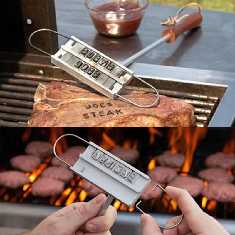 BBQ Branding Iron with Changeable English Letters Barbecue Steak Names Tool Outdoor LB88