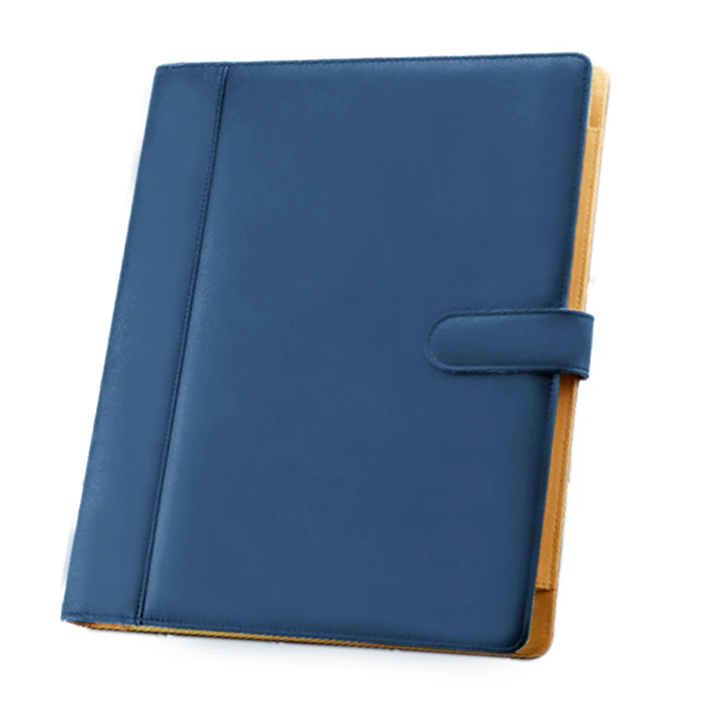 Blue A4, 3 отверстия, папка из искусственной кожи, папка для документов, органайзер с держателем, калькулятор для бизнеса, офиса, школы - Цвет: Blue