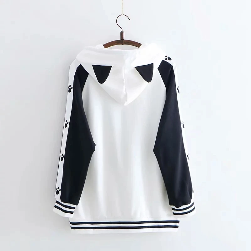 Готическая Толстовка Harajuku Kawaii японский пуловер с милыми кошачьими ушками