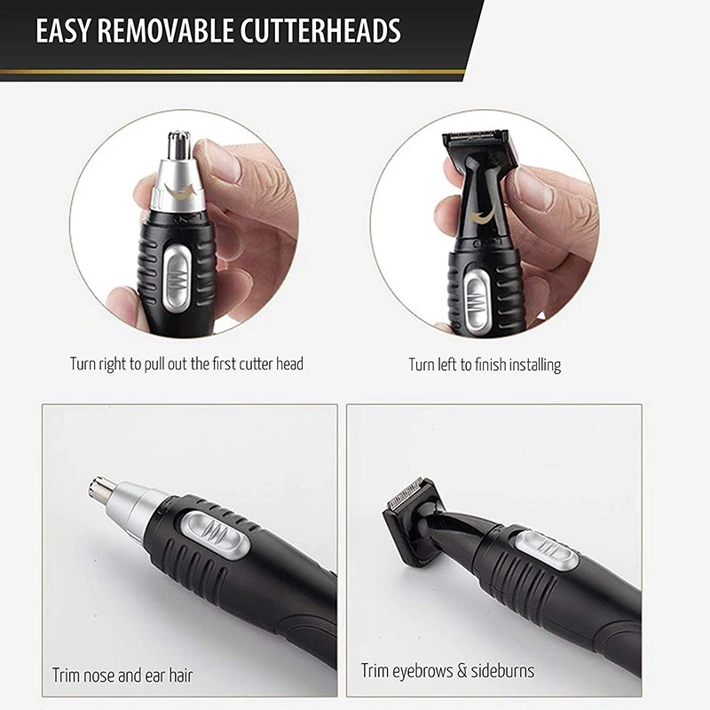  Nose Hair Trimmer - Waterproof Stainless Steel Nose Trimmer Beard And Eyebrow Clipper