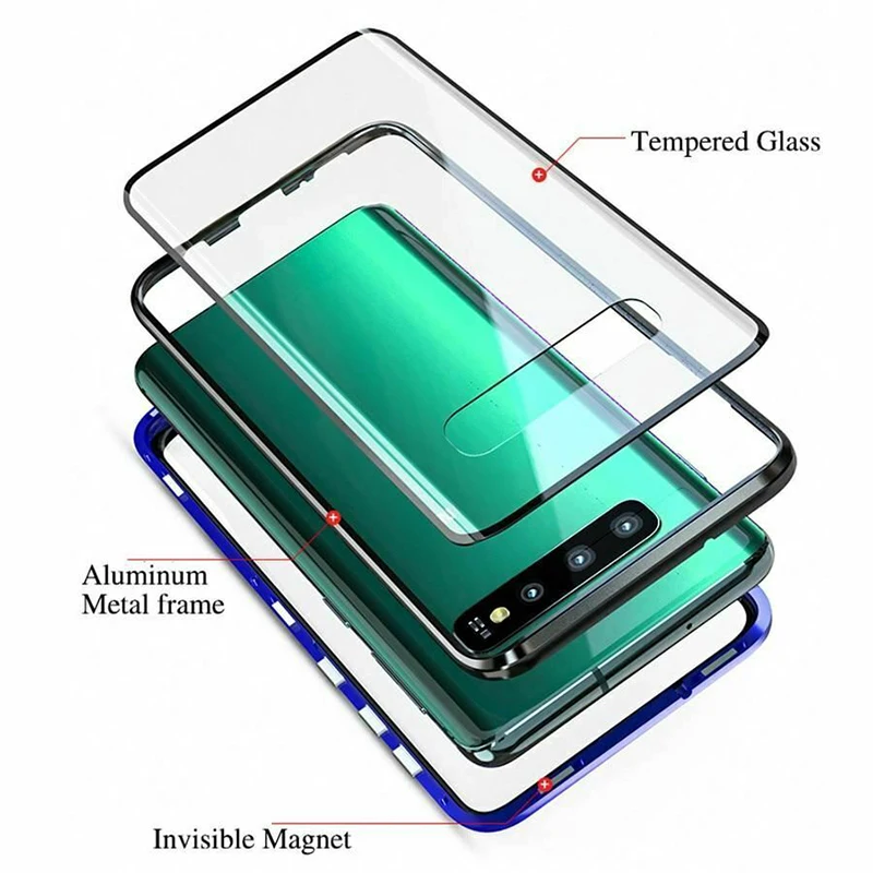 Magnetic Adsorption Glass Case For Samsung Galaxy S8 S9 S10 Plus S10E Note 10 9 8 A50 A70 A7 A9 A8 A10 A20 A30 Phone over