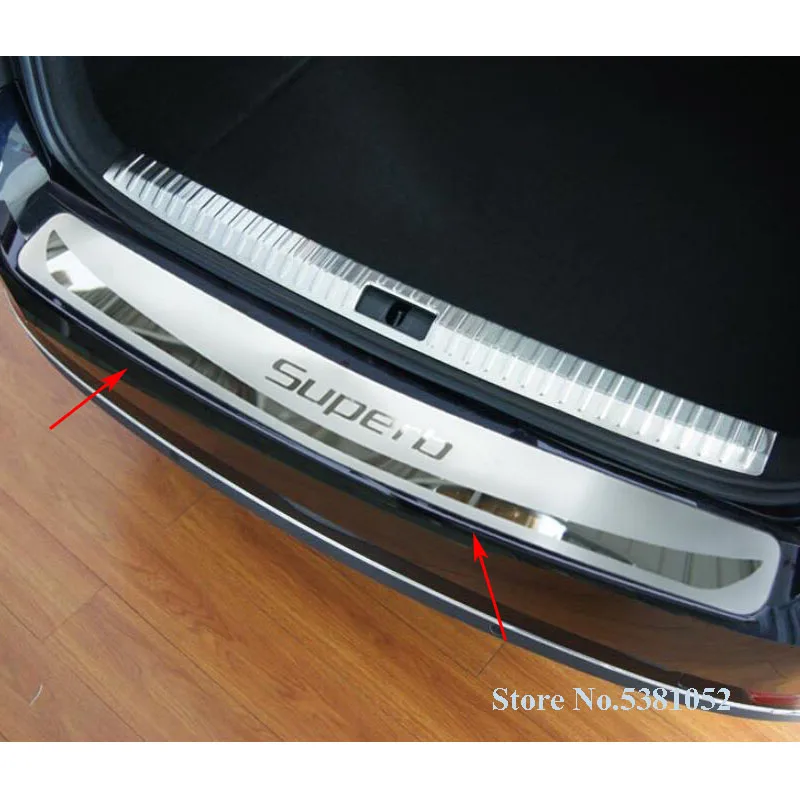 Защита порога заднего бампера автомобиля из нержавеющей стали для задней двери порога Накладка багажника Наклейка для Skoda Superb автомобильные аксессуары
