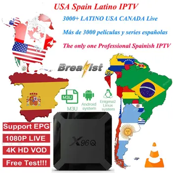 

IPTV Latino Spanish USA Canada M3U Subscription Spain Mexico Peru Paraguay Uruguray Bolivia X96Q mini Smart Android 10 TV Box