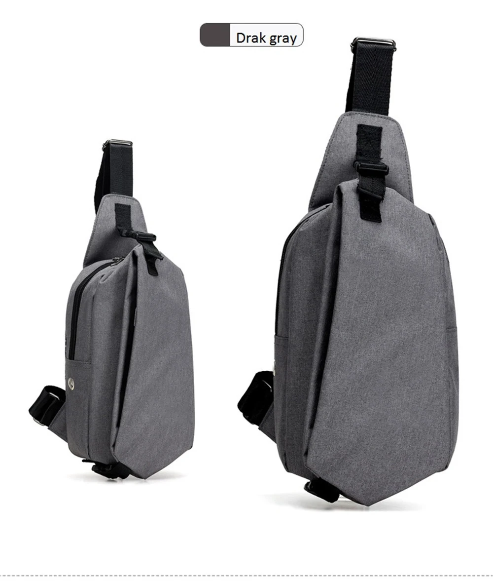 Простая Высококачественная Корейская версия повседневной противоугонной нагрудной сумки с отверстием для наушников, мужской однотонный ремень на одно плечо, нагрудные сумки
