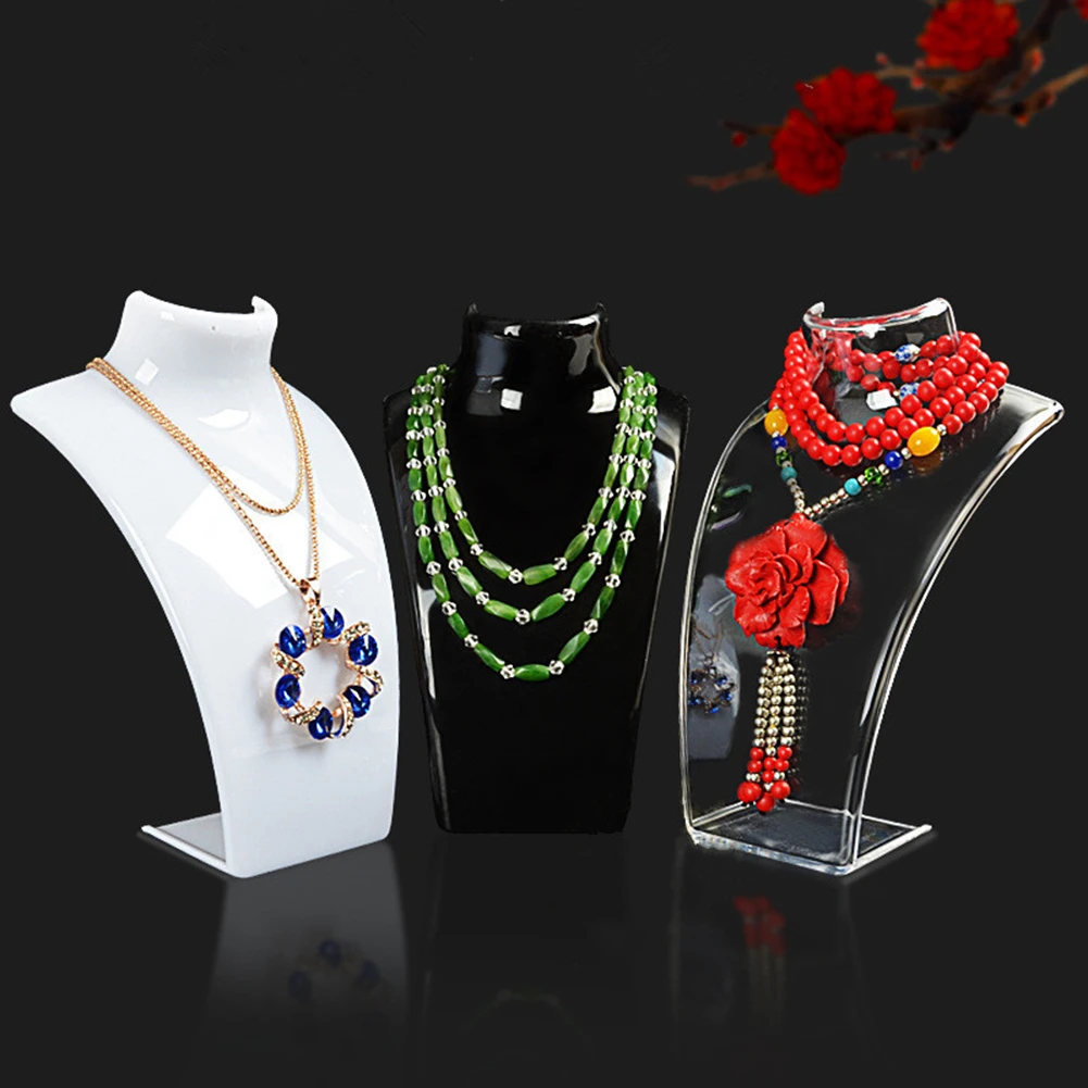 Slatwall Acrylic Necklace Display Busts Jewellery Display Stand Various Colours 