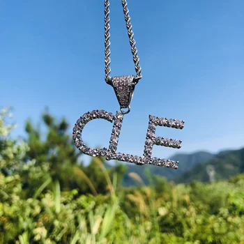 

Crystal Pendant Letters Necklace for Women Custom Jewelry Custom Name Necklaces Personalized Zirconia Femme Chain Tennis Chain