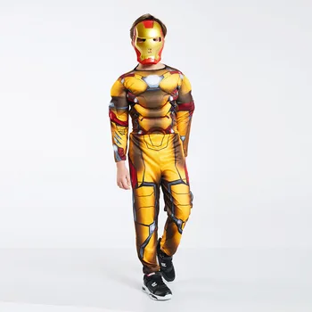 

Children's Movie Avengers Iron Man Cosplay Costume With Mask Boys War Infinity Superman Muscle Ironman Costume For Halloween
