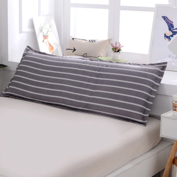Cotton Double Long Pillowcase Pillow Case Cover Protector Bedroom Bedding 