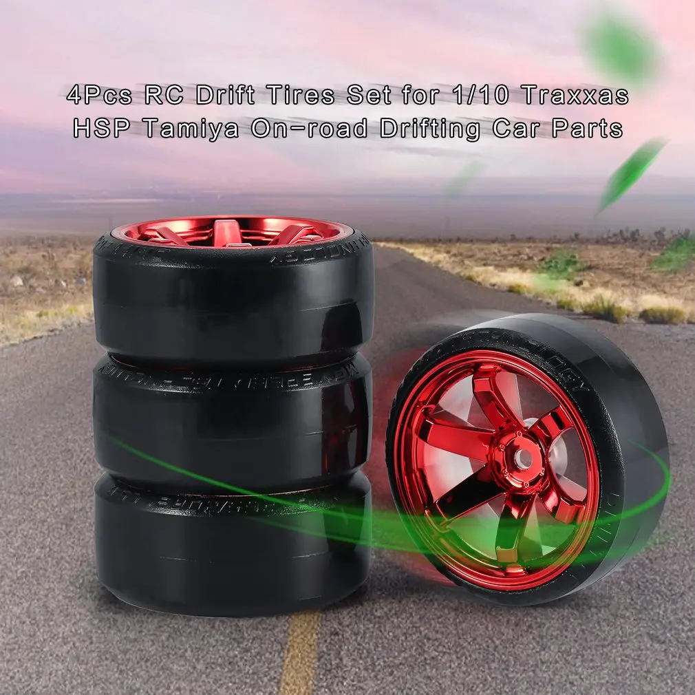 

4Pcs Hard Plastic RC Drift Tire Hard Tyre Set for Traxxas HSP Tamiya HPI RC On-road Vehicle Drifting Car Spare Parts