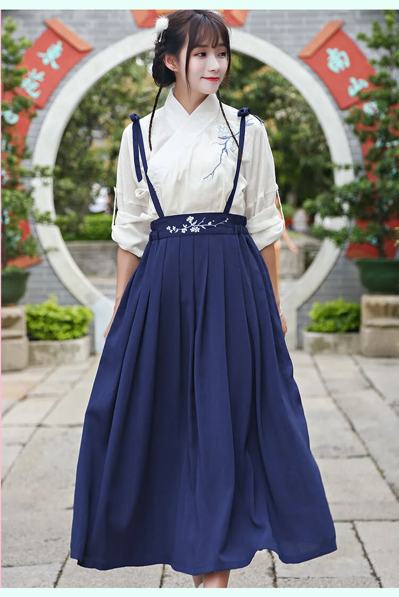 

Традиционное китайское платье Hanfu для женщин, современное платье на бретелях hanbow, одежда для костюмированной вечеринки в старинном стиле, Классическая культура, милая