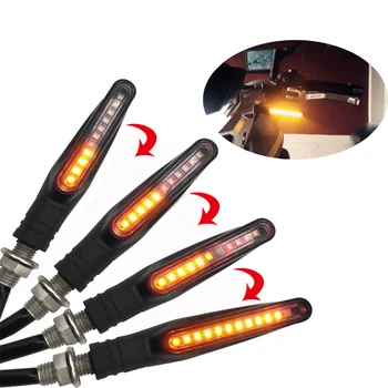 

2/4Pcs Motorcycle Turn Signal Light Brake Lamp LED Flowing Water Flashing Lights Motorcycle Tail Indicator Amber Light