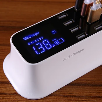 

8 Port USB PD Charger HUB Quick Charge 3.0 LED Display Multi USB Port Splitter Fast Charging Dock Station EU