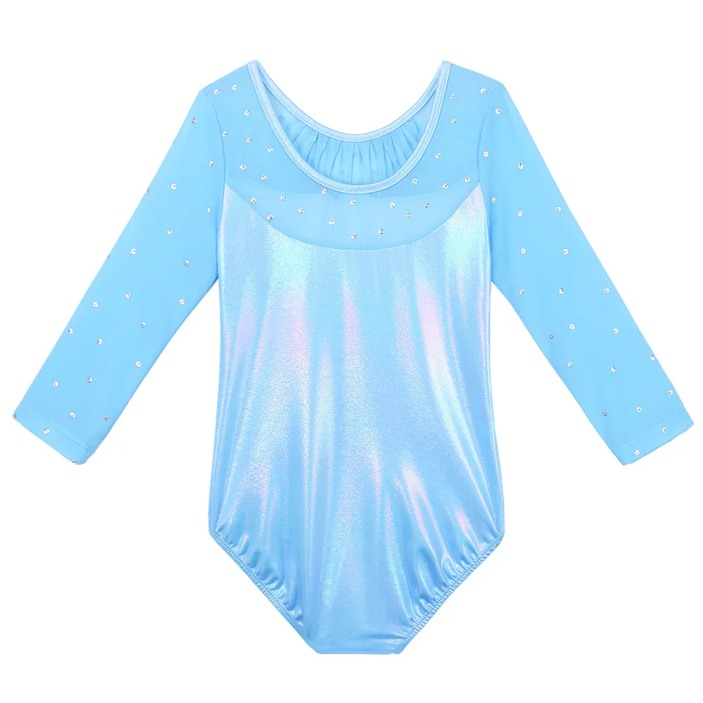 

BAOHULU Long Sleeve Ballet Leotard Bling Sequin Gymnastics Leotard One Piece Ballet Dress Professional Leotard for Girls