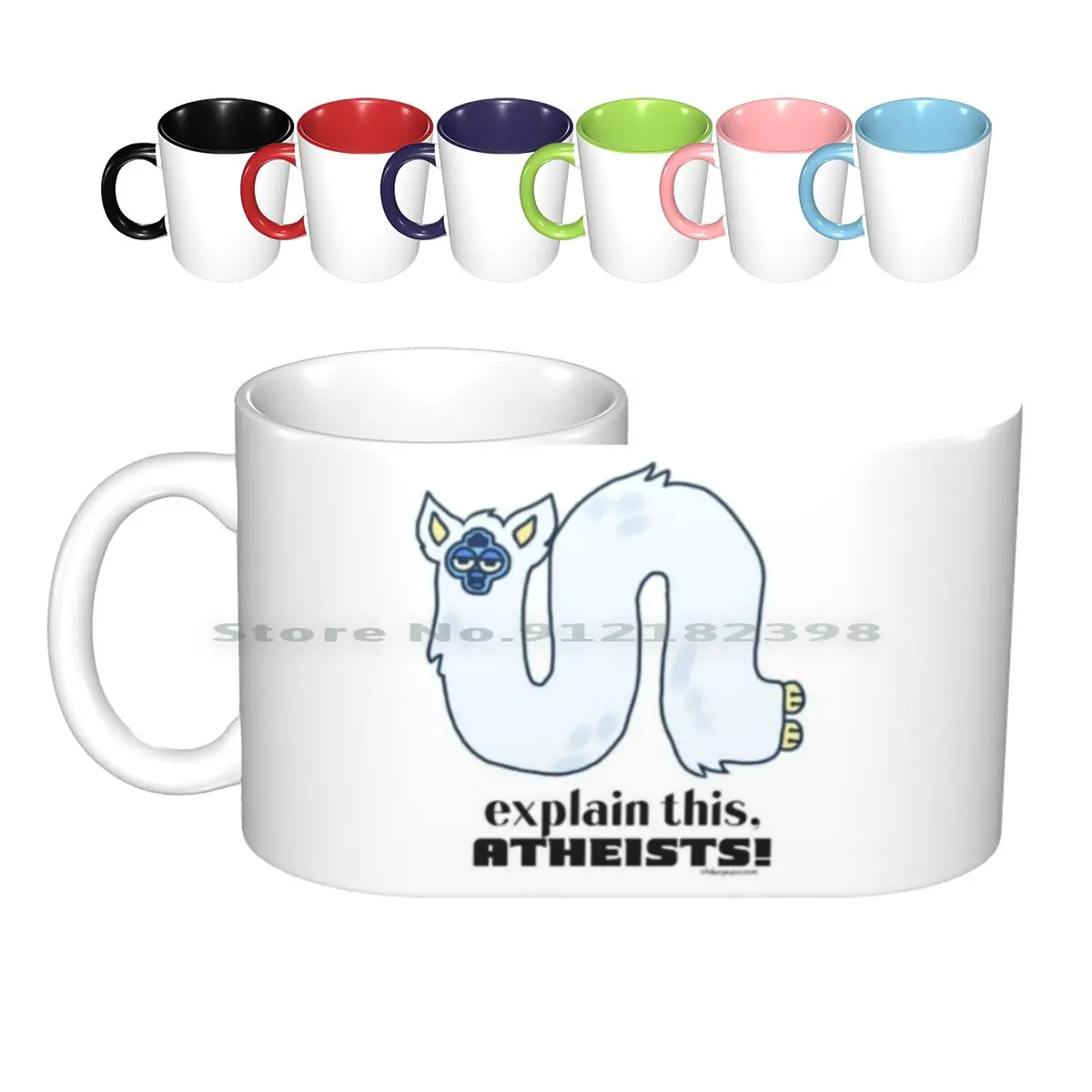 Furby Lungo Spiega Questo Ateo! Tazze In Ceramica Tazze Da Caffè Tazza Da Tè Al Latte Furby Long Furby Regalo Vintage Di Tendenza Creativa Malese