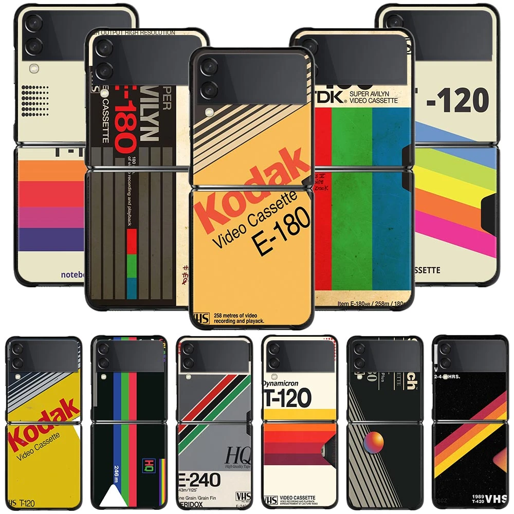 Retro VHS Tape Best Phone Case For Samsung Galaxy Z Flip3 5G Cases Hard PC For Samsung Z Flip 3 5G z flip Cover samsung galaxy z flip3 case