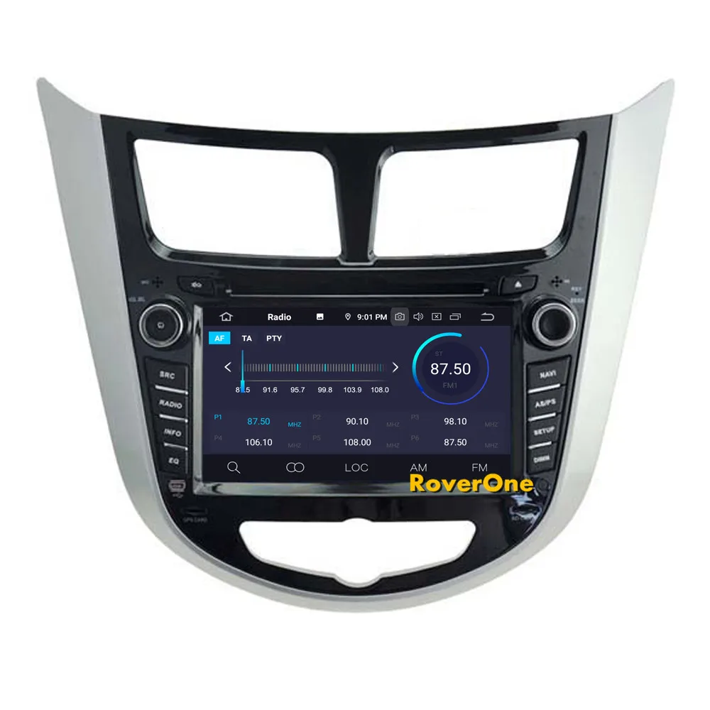 Sale RoverOne Car DVD GPS For Hyundai Verna Solaris 2010 - 2014 Android 9.0 Octa Core 4G+64G Navigation Radio Stereo PhoneLink 8