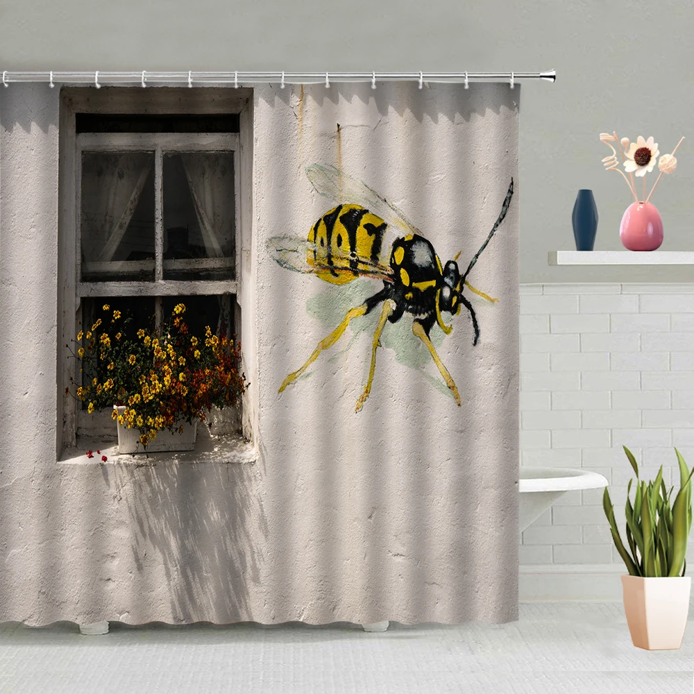 

Ретро-занавеска для душа с деревянной дверью, занавеска для двери сарая на ферме, занавеска для ванной s, моющаяся подвесная с крючками, экран для домашнего декора