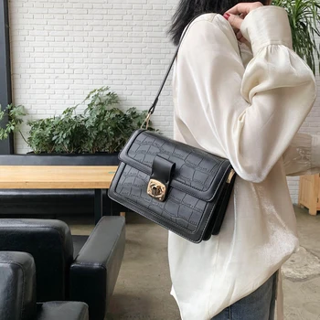 

Crocodile Pattern Crossbody Bags For Women 2020 Small Chain Handbag Small Bag PU Leather Hand Bag Ladies Designer Shoulder Bags