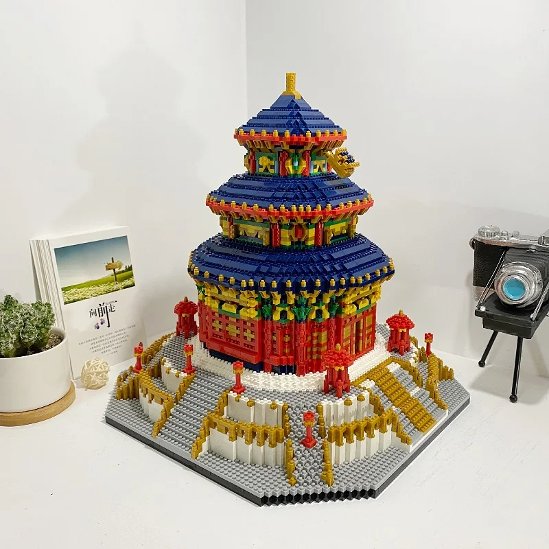 2300pcs Temple of Heaven Architecture DIY Diamond Mini Building Nano Blocks Toys 