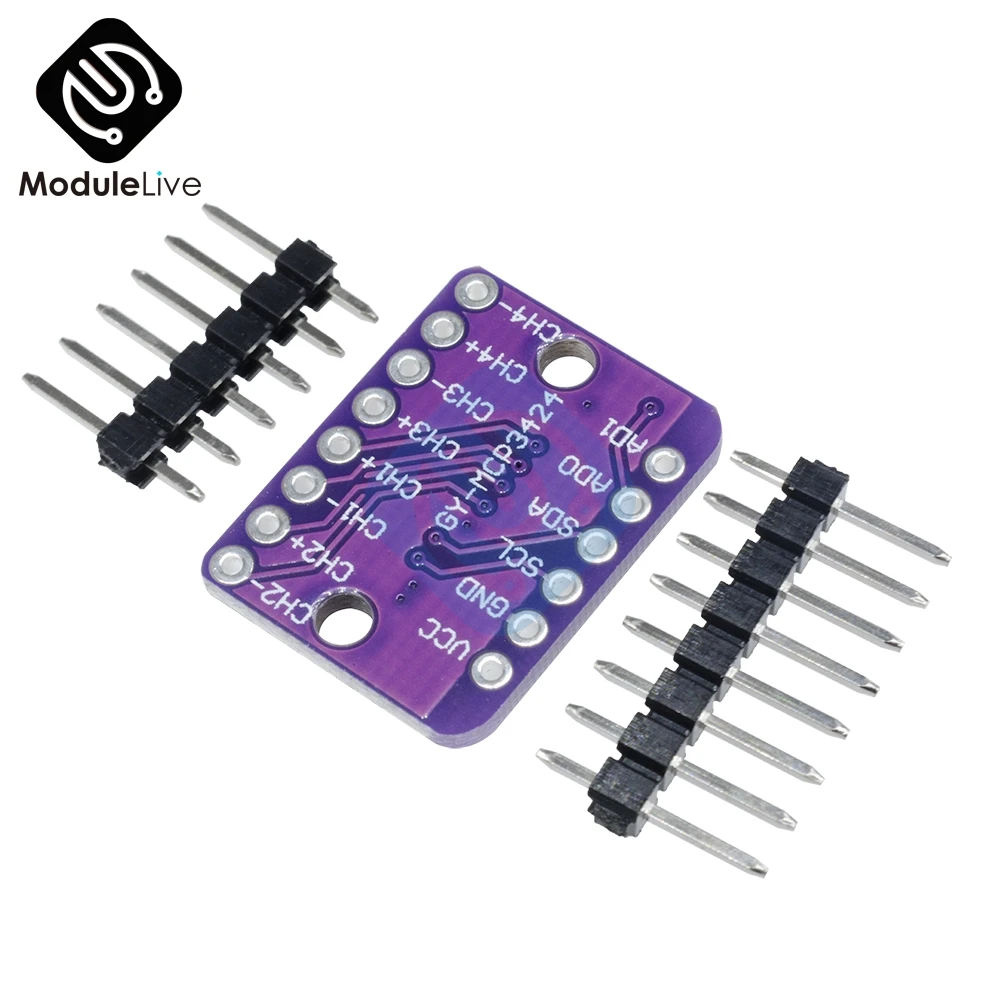 MCP3424 цифровой I2C IIC ADC-4 4-канальный модуль преобразования для Raspberry Pi для Arduino 2,7-5,5 В