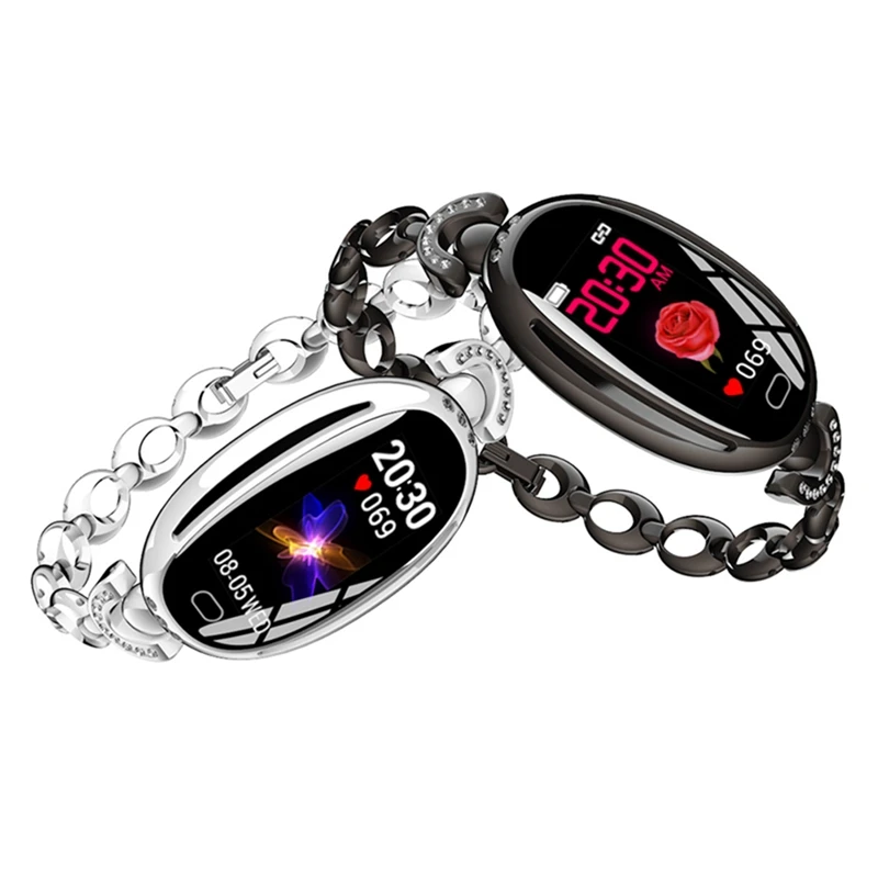 E68 Smart Watch Women 0.96 Inch Heart Rate Monitor IP67 Waterproof Sport Fitness Brecelet 14 Days Standby Health Wristband
