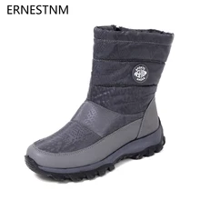 ERNESTNM/женские зимние ботинки на молнии теплые плюшевые женские ботильоны для женщин; коллекция года; нескользящие ботинки на танкетке; Botas Mujer