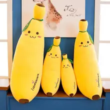 Coussin de canapé en forme de banane pour enfants, 50 70cm, plante en peluche, dessin animé amusant et créatif, doux, poupée en peluche pour bébé, jouets fruits, cadeau pour enfants