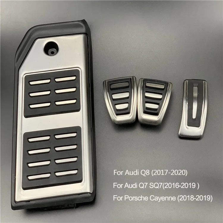 for MT 4pcs Для Audi Q7 Q8 для Porsche Cayenne топливный тормоз для ног педали пластина педаль акселератора наклейки Стайлинг автомобиля аксессуары - Название цвета: for MT 4pcs