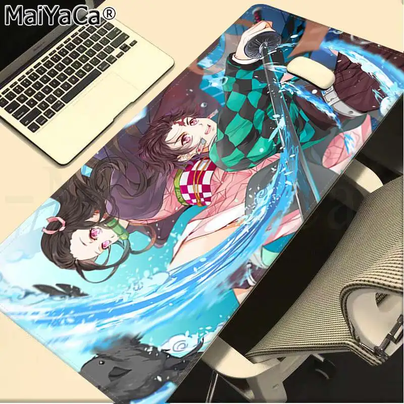 Lock Edge 30x80cm MaiYaCa мальчик подарок коврик Demon slayer Kamado Nezuko коврики для мыши Аниме Коврик для мыши и ноутбука большой коврик для мыши клавиатуры коврик - Цвет: Lock Edge 30x80cm