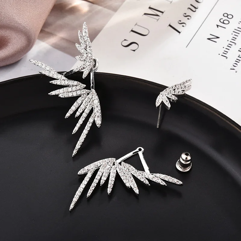 New Arrival Geometric Metal Women Hyperbole Stud Earrings Women Earrings Female Wings Irregular Korean Jewelry