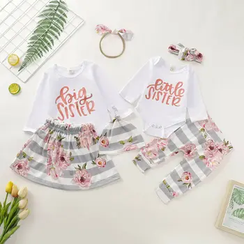

Sister Clothes Baby Girl Little Sister Romper Pants Kids Big Sister Tops Pants Outfits