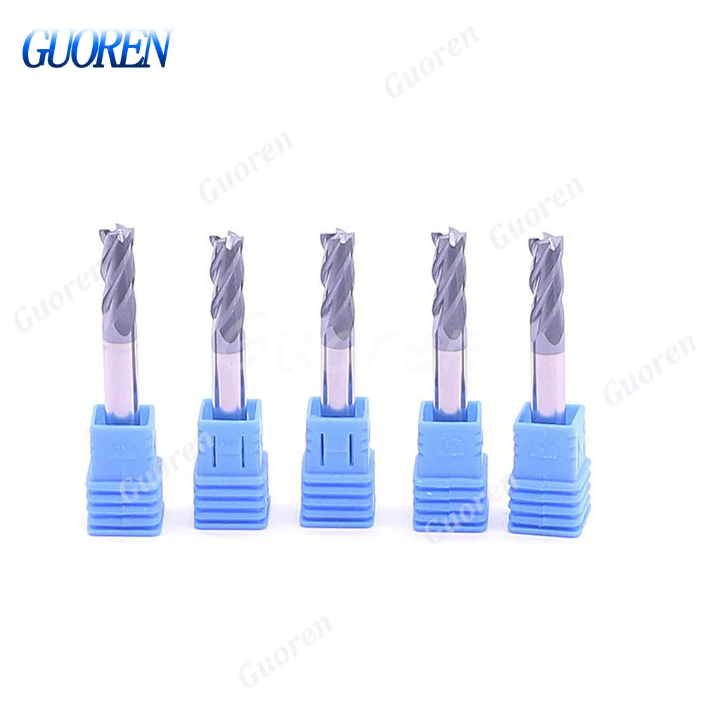 

1pcs HRC45 Nano-Coated End Mill Cutting 4 Flute 5/6/8/10 mm Carbide Tungsten Steel Extended End Mill