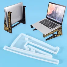 

DIY Crystal Epoxy Resin Mold Manual Computer Stand Computer Storage Mold Desktop Frame Silicone Mold For Resin