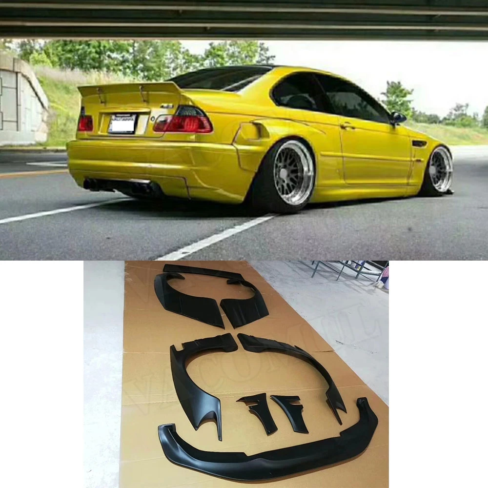 

Car Wide Body Kit For BMW E46 FRP Fiber Glass Bodykit Cover Front Lip Rear Fender Trunk Spoiler Rocket Bunny Parts