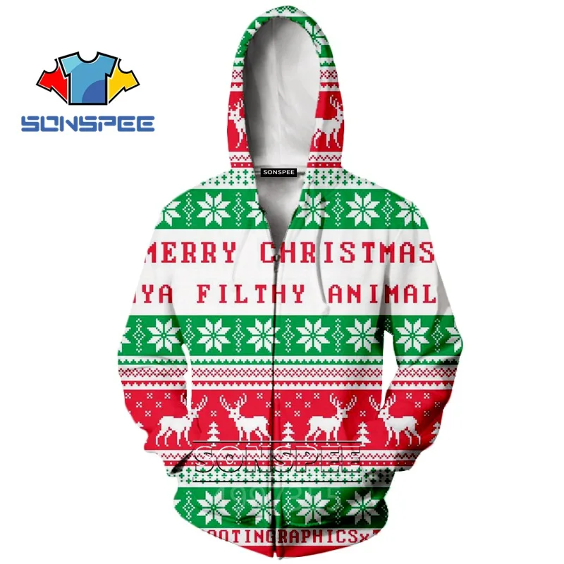 SONSPEE/ Рождественский лось мультфильм Харадзюку для маленьких мальчиков и девочек подростков 3d печати Футболка/толстовка/толстовки детская одежда X185