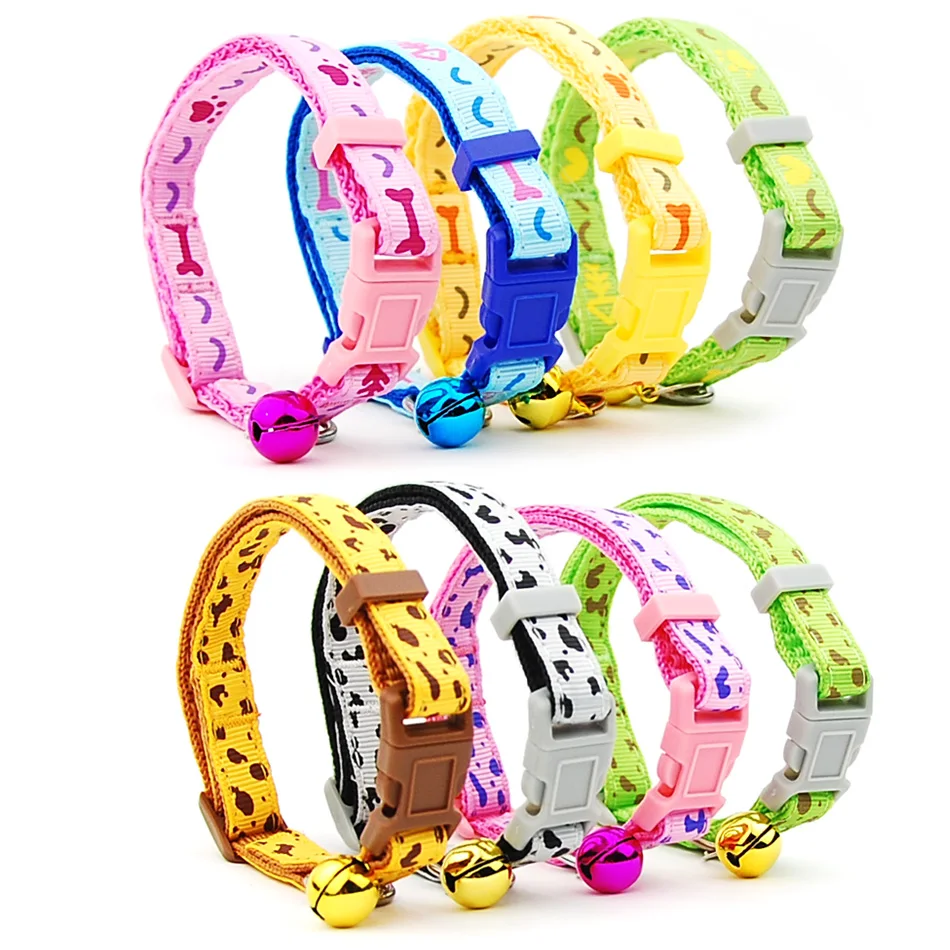 Dog Collar Pet  Adjustable Cat Collar with Bell Puppy Necklace for Cat Small dog Pet Supplies Pet Accessories